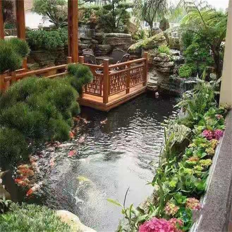 凤山别墅庭院景观设计鱼池